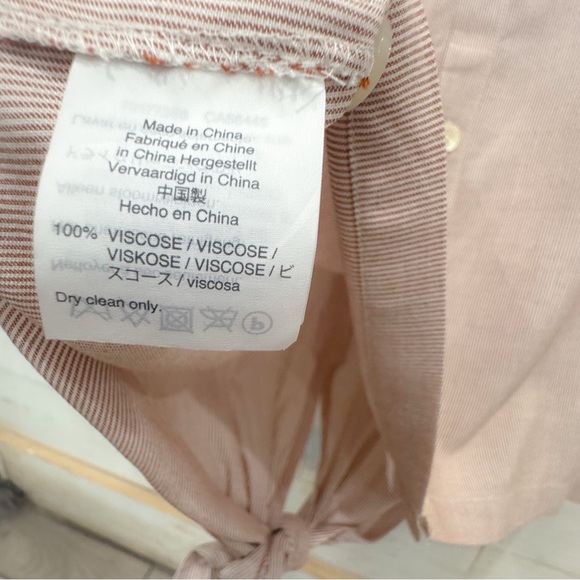 Madewell rust/ cream tie waist short sleeve top ❤️ - Picture 9 of 9